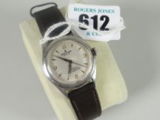 A vintage stainless steel Breitling antimagnetic and shockproof wristwatch No.2914, on later leather