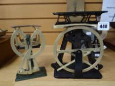 Two unusual vintage postal scales with circular dial gauges