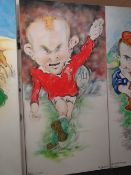 N J DAVIES very large oil on canvas- former rugby player Neil Jenkins of Wales, signed by the