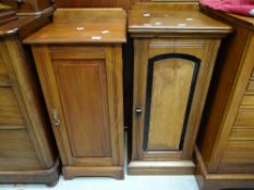 Two vintage bedside cabinets and a bed end