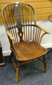 A good antique elm Windsor wheel back chair