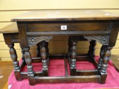 A good carved nest of tables in oak