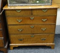 An excellent antique oak of three long and two short drawers, 83cms wide
