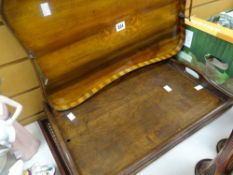 Three wooden trays, two with inlaid decoration