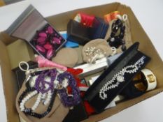 A collection of modern jewellery, boxes and pouches, mainly if not all costume jewellery (possibly