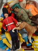 A collection of The Simpsons toy characters together with three Action Man dolls ETC