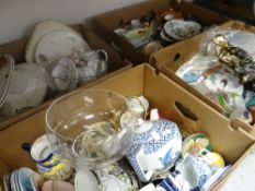 Four boxes of mixed pottery and china ETC