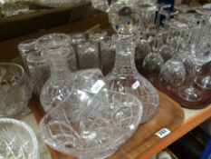 Collection of good quality drinking glasses, decanters, bowls