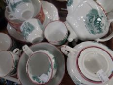 A parcel of vintage Welsh costume pearlware and lustre decorated teaware