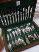 A cased set of George Butler (Sheffield) cutlery