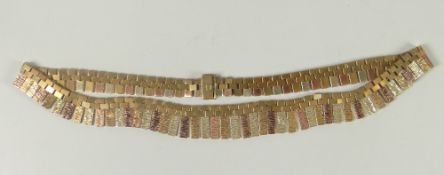 9ct tri gold ladies bark -effect necklace, 48.7 grams Please note: not tested, hallmarks, weights