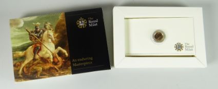 Royal Mint 2010 quarter gold sovereign, 2grams approx. in original box and sleeve