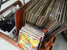 Collection of vinyl LP records, various artists together with a collection of single records