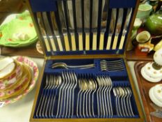 A vintage cased set of Reliance electroplate cutlery