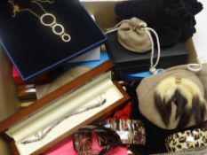 A collection of modern jewellery, boxes and pouches, mainly if not all costume jewellery (possibly