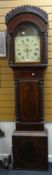 A Victorian inlaid mahogany encased painted dial maritime longcase clock bearing Roman numerals