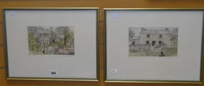 SUE LEWINGTON a pair of limited edition (55 & 56/100) coloured etchings - entitled 'The Front of the