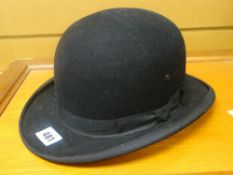 A British made Gent's bowler hat with Lescon label to interior
