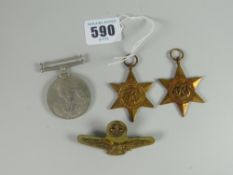Air Crew Europe Star, 1939-45 Star & 1939-45 medal in original box and letter from State for Air