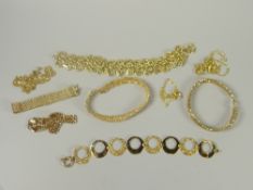 Nine various modern gold bracelets, most if not all marked 375 Italy, 61gms Please note: not tested,