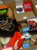 A collection of modern jewellery, boxes and pouches, mainly if not all costume jewellery (possibly