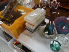 Parcel of various collectables including fountain pens, mother of pearl inlaid cribbage board, Art