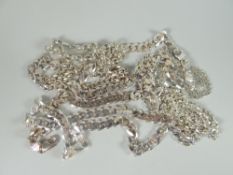 A parcel of 925 silver marked chains, 12.8ozs Please note: weights and measurements are