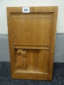 CLAIRE LANGDOWN wood relief carving - entitled verso 'Knotted Curtain' with exhibition brochure with