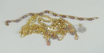 A parcel of mixed jewellery mainly 9ct yellow gold modern, including earrings, cameo pendants ETC,