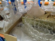 Collection of various glassware including decanters, bowls ETC