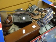 A parcel of vintage cameras and equipment including Zeiss, Chinon ETC