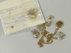 Parcel of mixed jewellery including 9ct lockets and fine necklace ETC Please note: not tested,