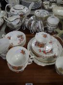 Two trays of mixed china including Royal Albert 'Centennial Rose' pattern and Paragon 'Tree of