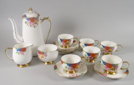 An early Carltonware sunshine patterned coffee set