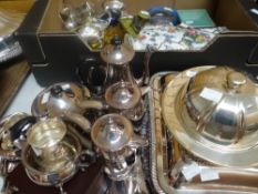 A quantity of mixed electroplate and a parcel of mixed items including floral 'chintz' vase,