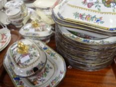Parcel of Copeland Spode 'Peacock' decorated dinnerware together with parcel of Alfred Meakin