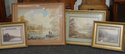 A parcel of gilt framed furnishing pictures (4)