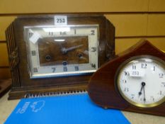 Early twentieth century Deco-style oak Wolverhampton mantel clock presented as a retirement gift