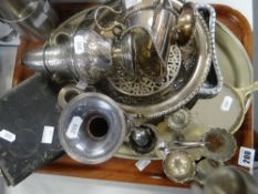 Tray of various EPNS ETC including sugar shaker ETC