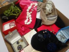 A collection of modern jewellery, boxes and pouches, mainly if not all costume jewellery (possibly