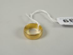 22ct yellow gold wedding band, 6.7grams Please note: not tested, hallmarks, weights and measurements