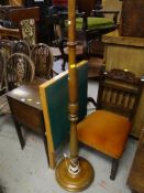 PARCEL OF FURNITURE TO INCLUDE a lift-top sewing box, folding card table, standard lamp and chair