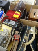 VARIOUS COLLECTABLES to include wooden collection box, tea caddy, bowls, cameras etc.