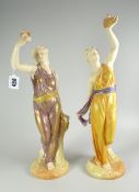 A PAIR OF ROYAL WORCESTER FIGURES 'LIBERTY' AND 'CAPTIVITY', each modelled standing wearing robes