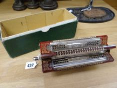 HARMONICA by M Hohner and with 6-branches in original box.