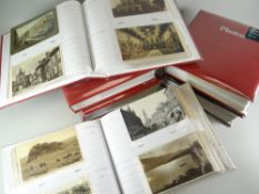 SIX ALBUMS OF VINTAGE POSTCARDS comprehensively filled, mainly British seaside