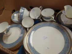 BOX OF ROYAL DOULTON ST. PAUL'S PATTERN TEA AND DINNERWARE
