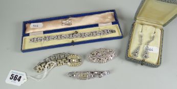 PASTE JEWELLERY a collection of early twentieth century paste costume jewellery set with near-