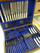 INCOMPLETE CANTEEN OF CUTLERY in fitted box