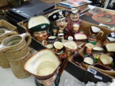 VARIOUS ROYAL DOULTON CHARACTER JUGS and other factories, to include Long John Silver, Toby